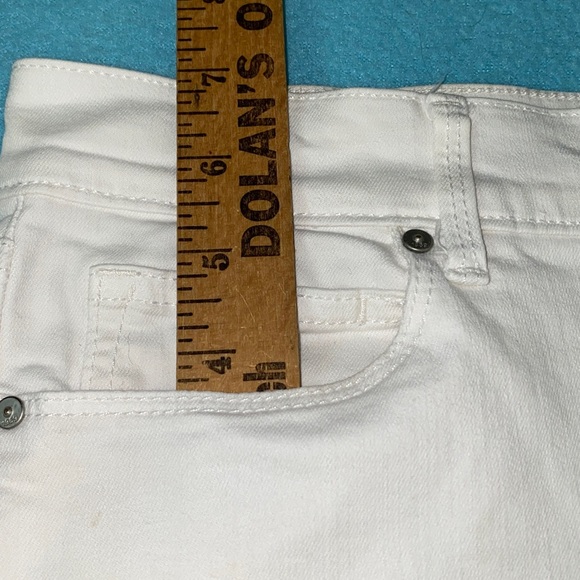 GAP 1969 mid rise stretch denim legging white 5 pocket button zipper size 27 - Picture 12 of 15